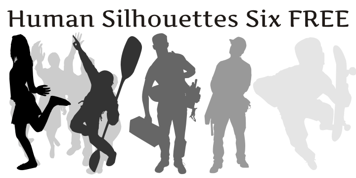 Human Silhouettes Free Six Font