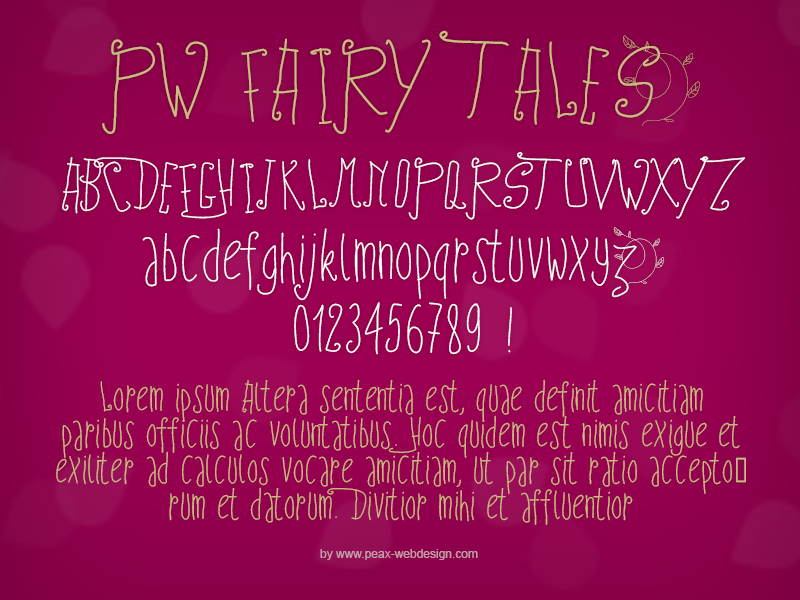 PW Fairy Tales Font
