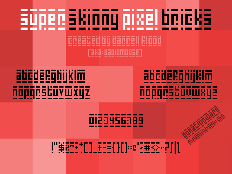 Super Skinny Pixel Bricks Font