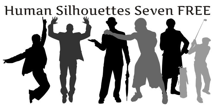 Human Silhouettes Free Seven Font