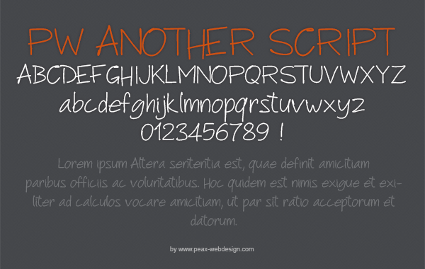 PW Another Script Font