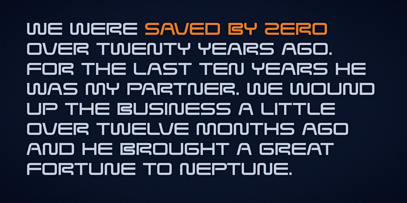 Saved by Zero Font