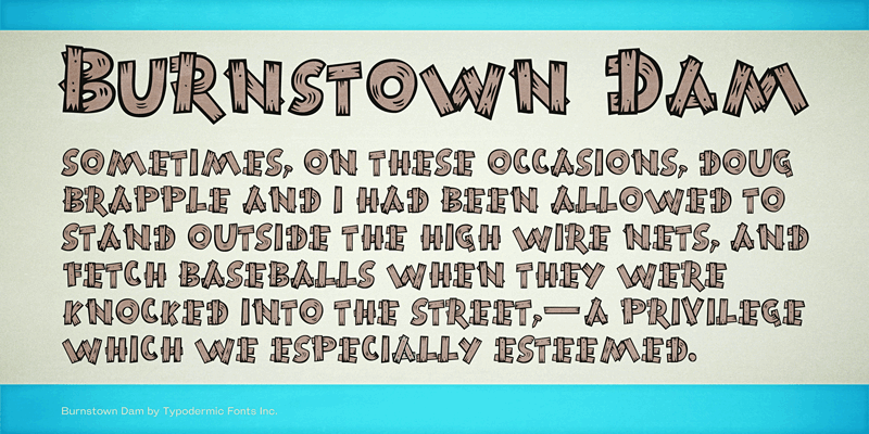 Burnstown Dam Font