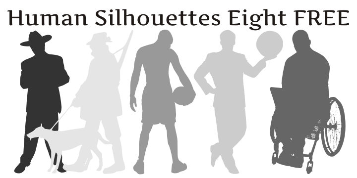 Human Silhouettes Free Eight Font