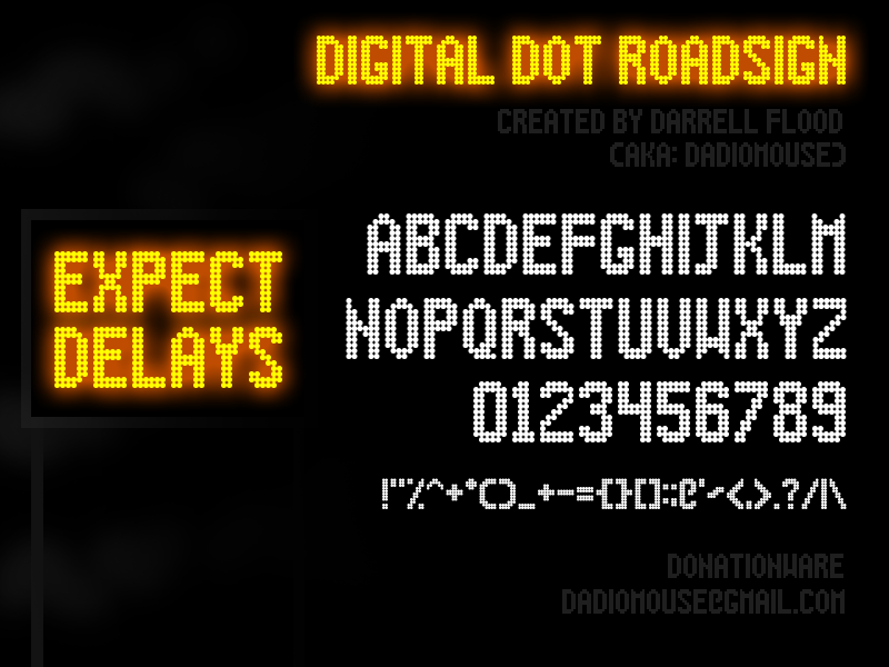 Digital Dot Roadsign Font