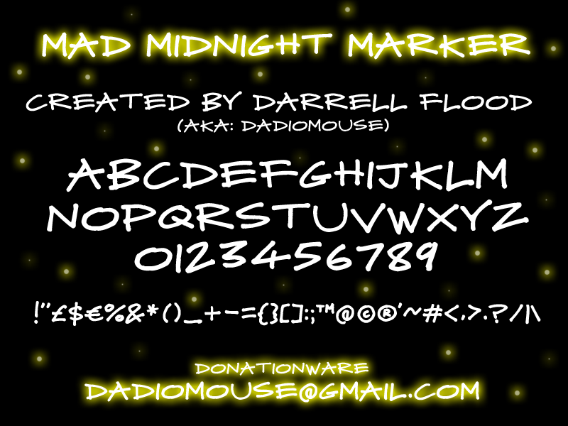 Mad Midnight Marker Font