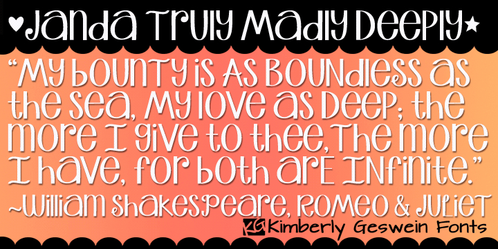 Janda Truly Madly Deeply Font