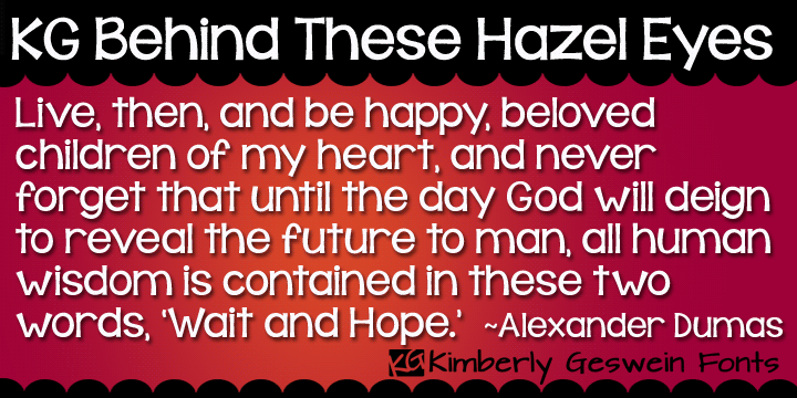 KG Behind These Hazel Eyes Font