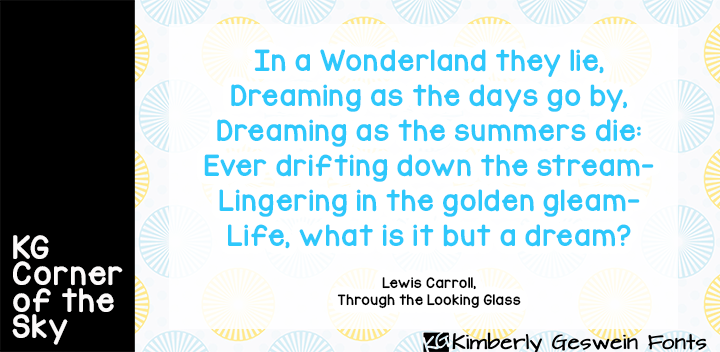 KG Corner of the Sky Font