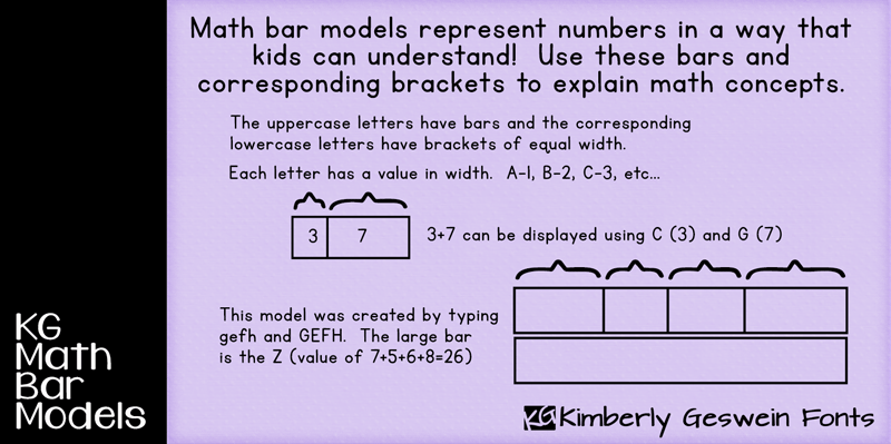 KG Math Bar Models Font