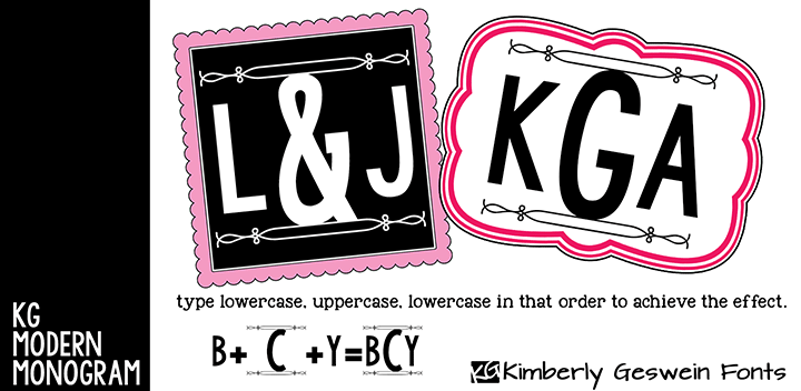 KG Modern Monogram Font