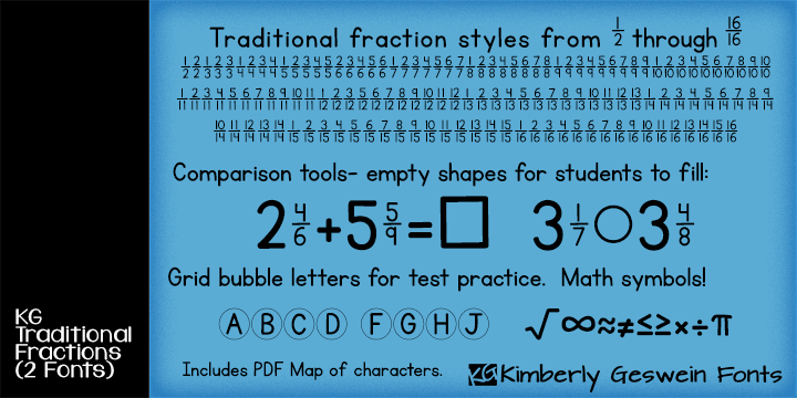 KG Traditional Fractions Font