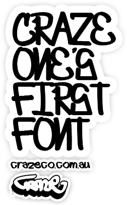 Craze One's first font Font