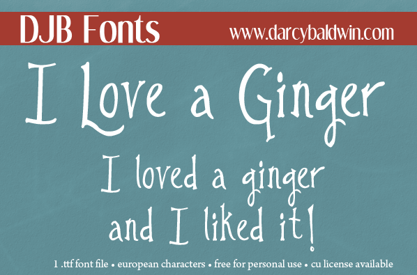 DJB I Love a Ginger Font