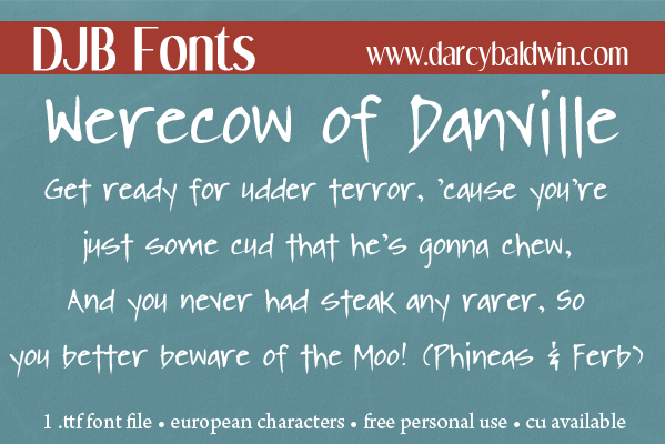 DJB Werecow Of Danville Font