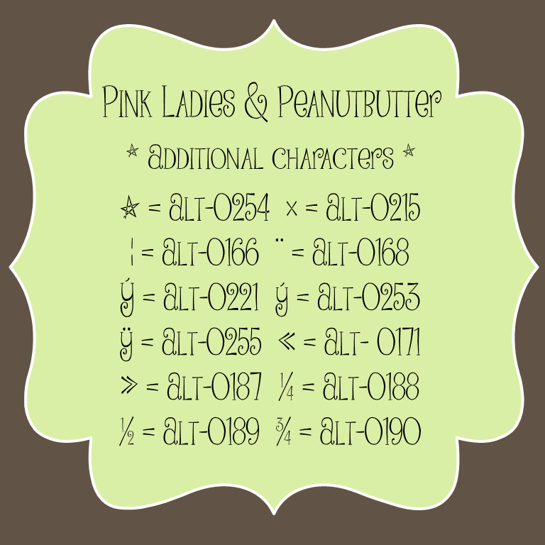 Pink Ladies and Peanutbutte Font