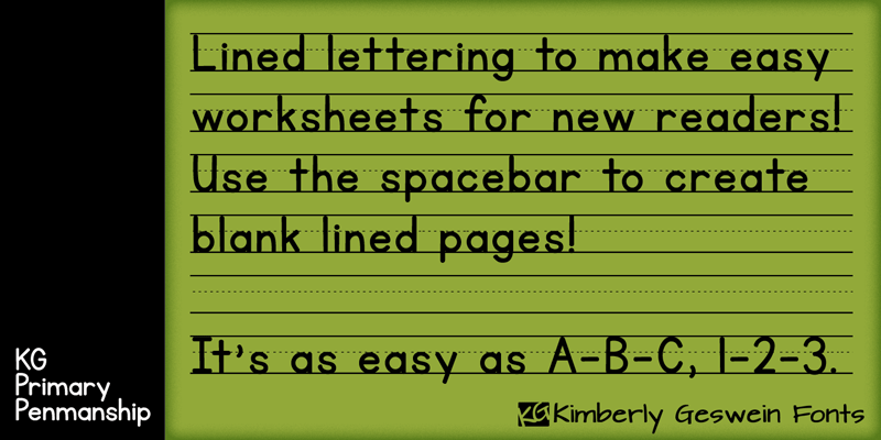 KG Primary Penmanship Font