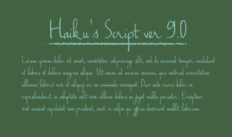 Haikus Script Font