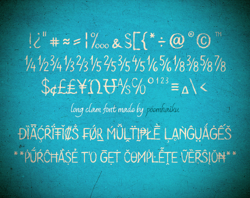 Long Clam Font