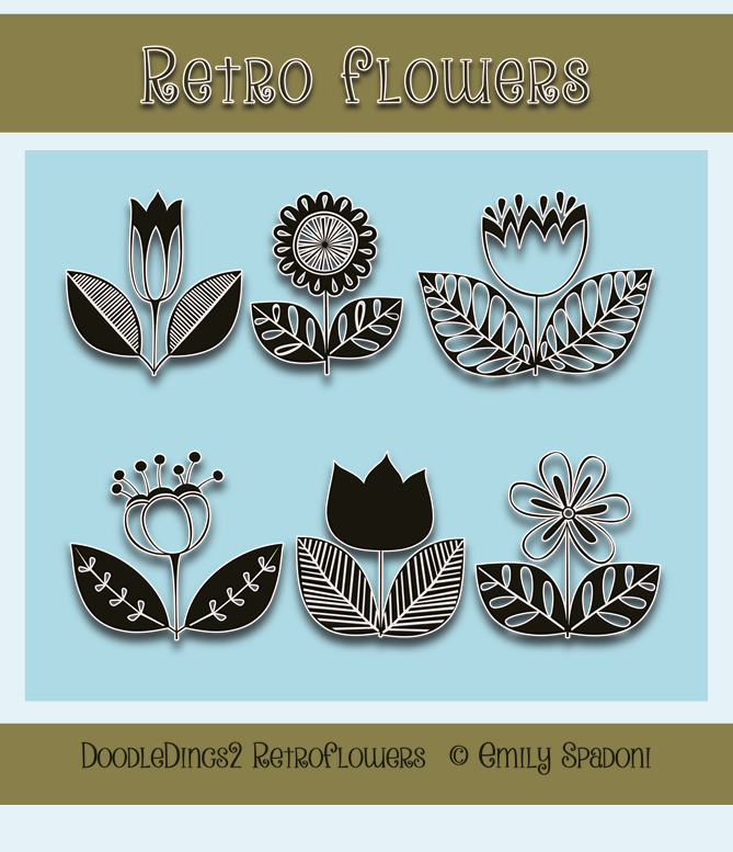 Doodle Dings 2 Retro Flowers Font