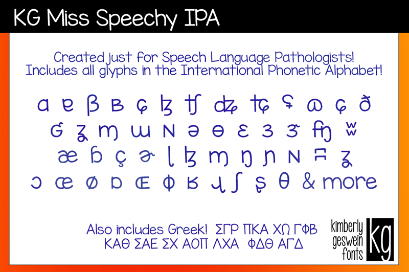 KG Miss Speechy IPA Font