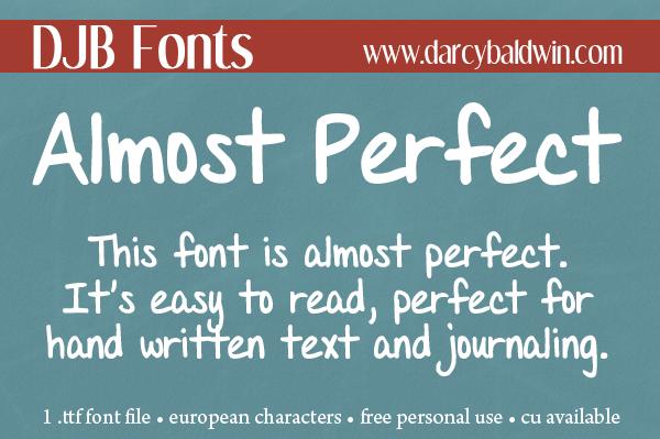 DJB Almost Perfect Font