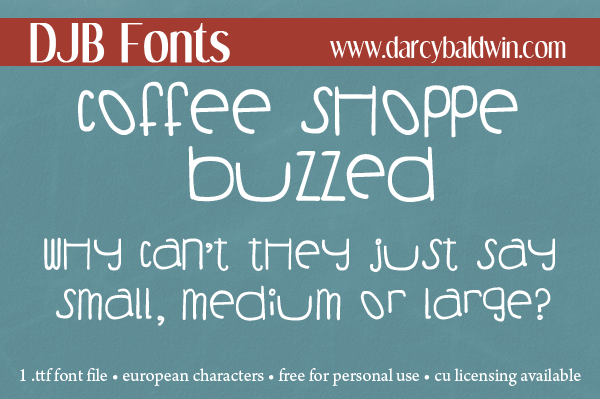 DJB Coffee Shoppe Buzzed Font