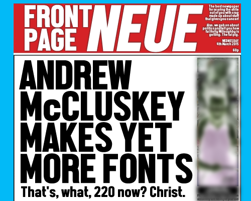 Front Page Neue Font