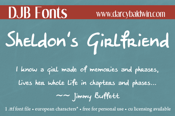 DJB Sheldon's Girlfriend Font