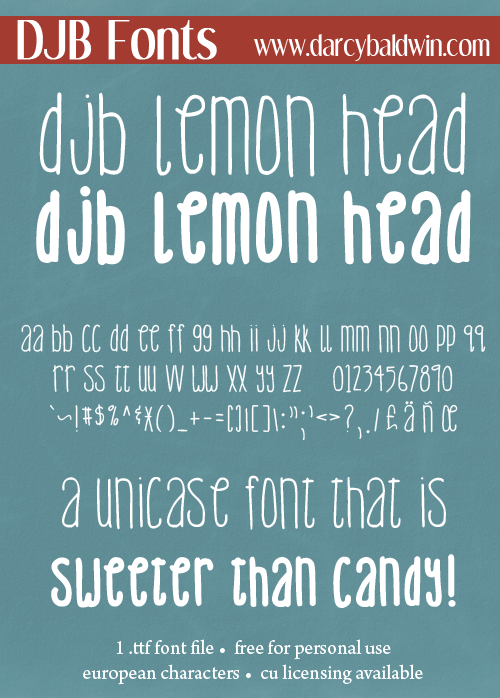DJB Lemon Head Font