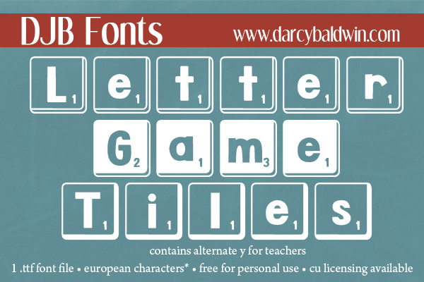 DJB Letter Game Tiles Font