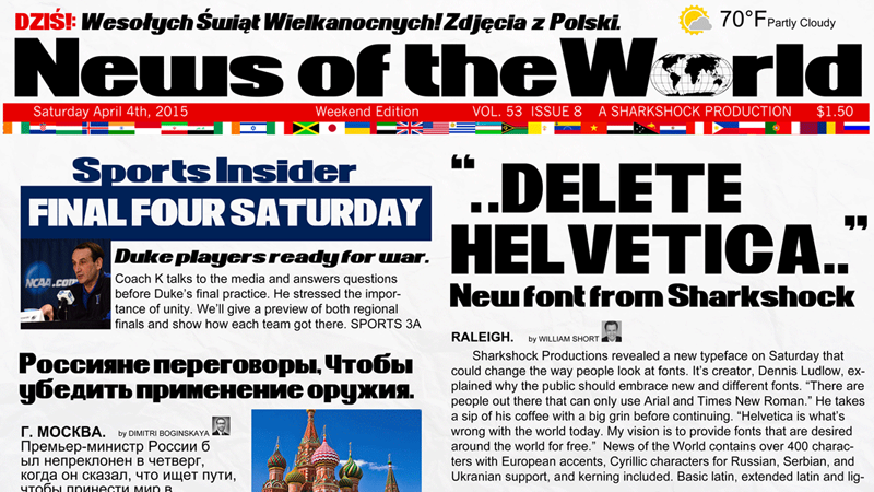 News of the World Font
