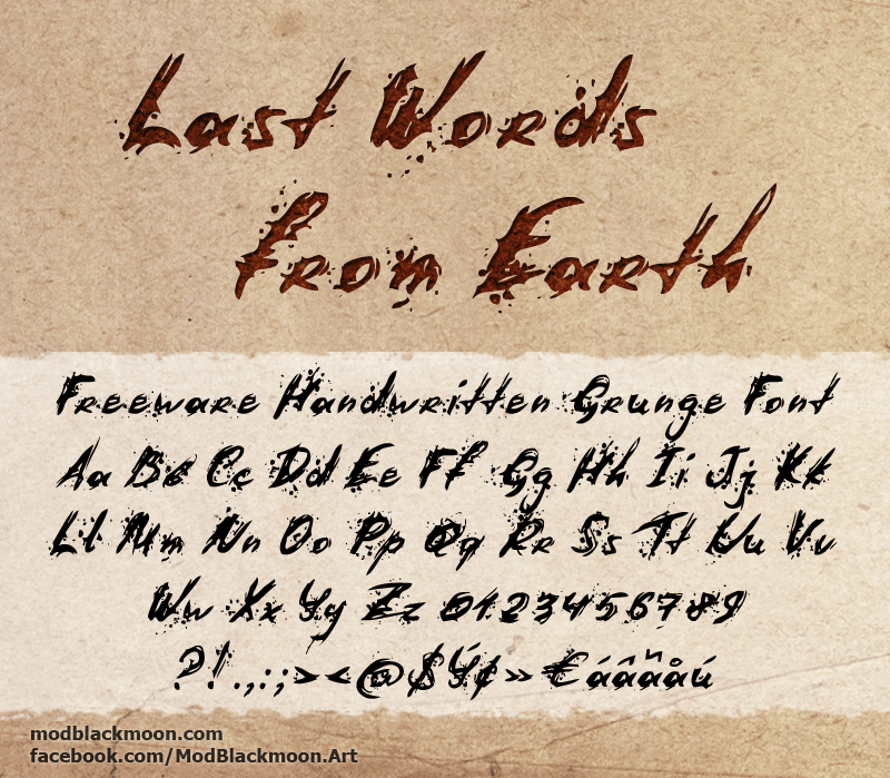 Last Words from Earth Font