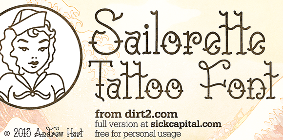 Sailorette Tattoo Font