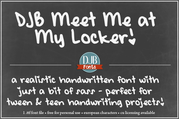 DJB Meet Me at My Locker Font