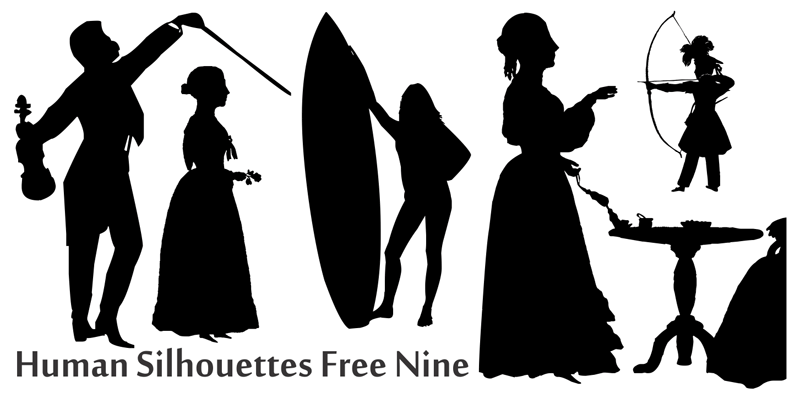 Human Silhouettes Free Nine Font