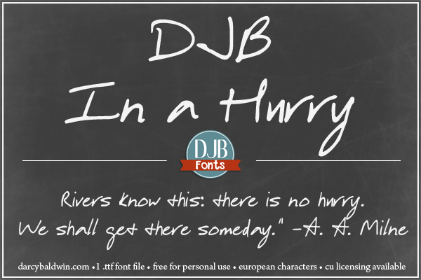 DJB In a Hurry Font