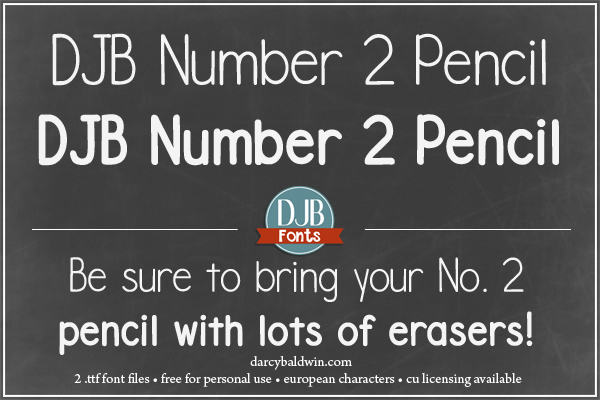 DJB Number 2 Pencil Font