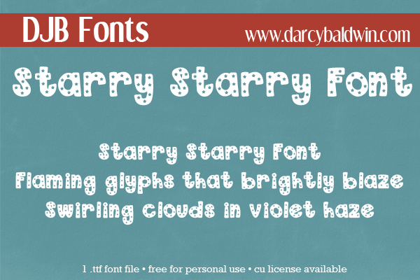 DJB Starry Starry Font Font