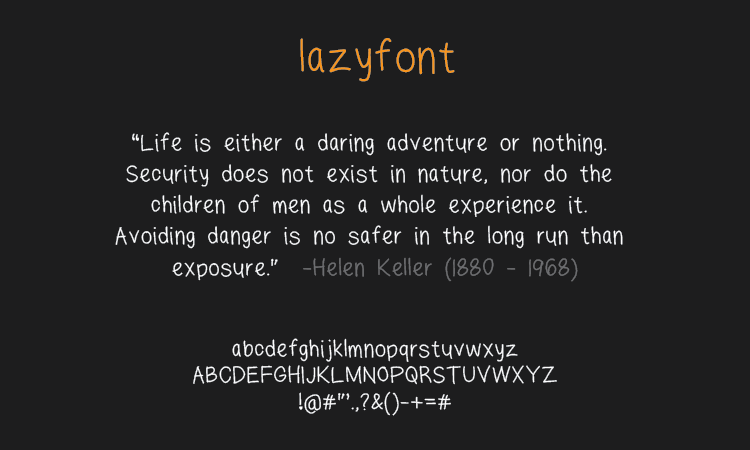 Lazyfont Font
