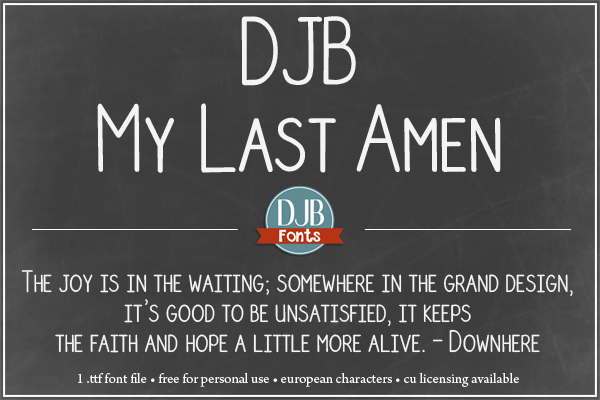 DJB My Last Amen Font