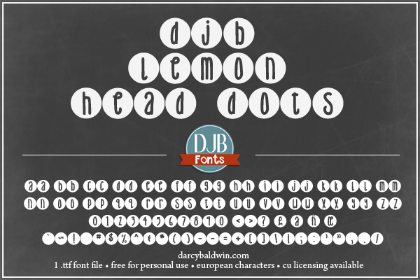 DJB Lemon Head Dots Font