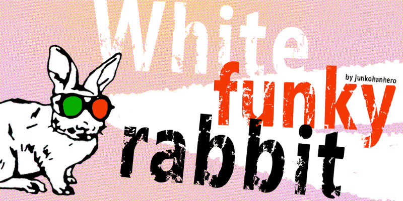 White funky rabbit Font