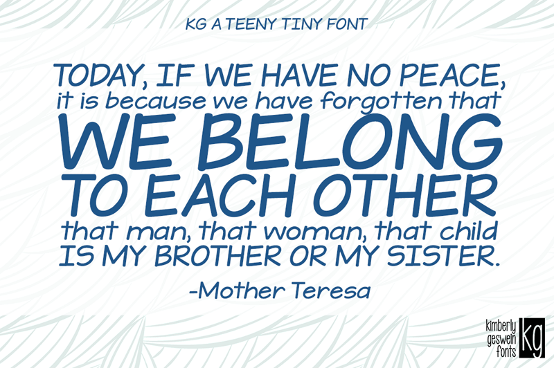 KG A Teeny Tiny Font Font