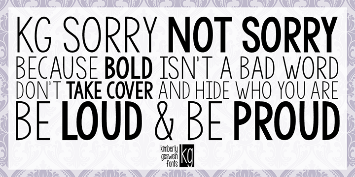KG Sorry Not Sorry Font
