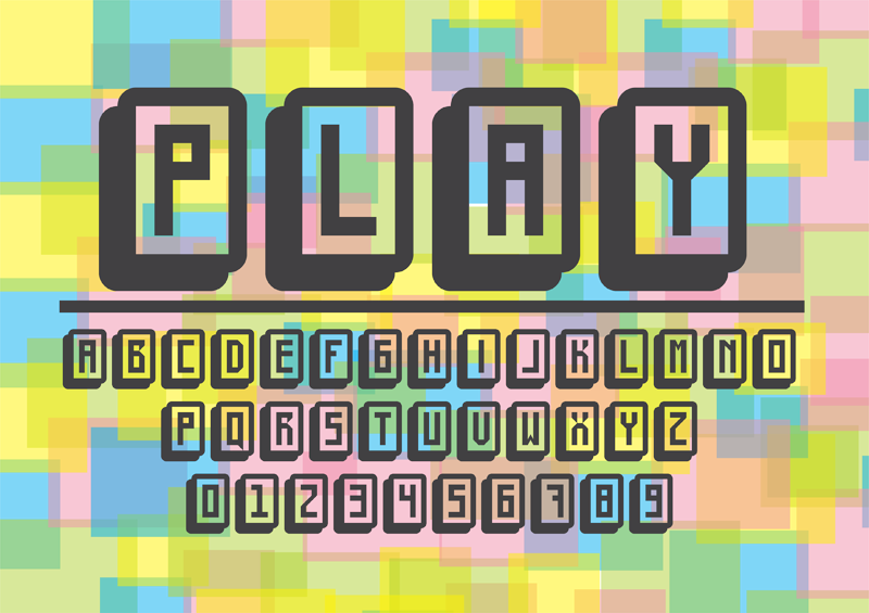 Mahjong Toy Block Font