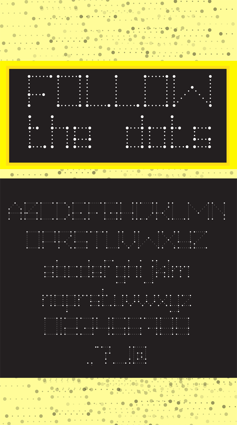 Hei dots follow me! Font
