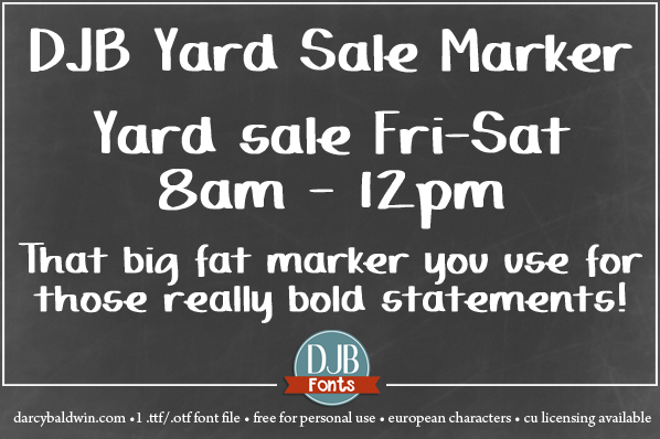 DJB Yard Sale Marker Font