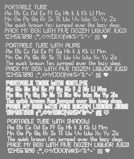 Portable Tube Font