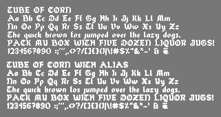 Tube Of Corn Font